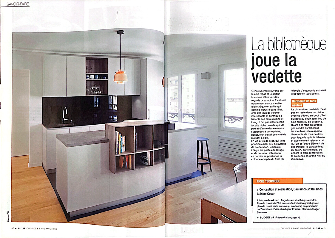 Les cuisines sur mesure Caulaincour Cuisines dans le magazine Cuisines et bain