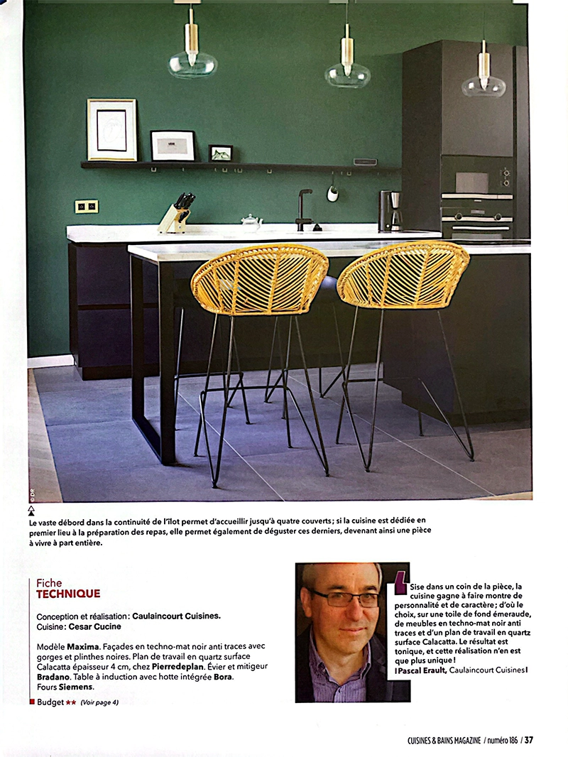 Les cuisines sur mesure Caulaincourt Cuisines dans le magazine Cuisines et bain