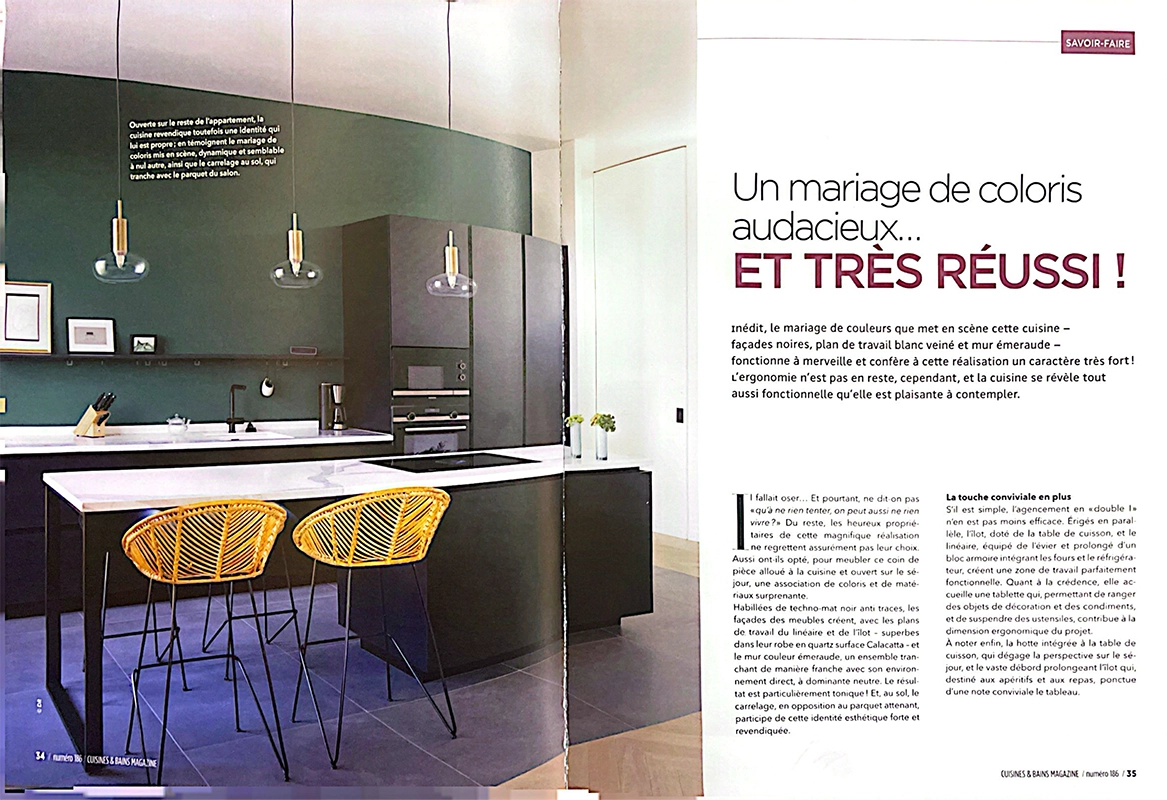 Les cuisines sur mesure Caulaincourt Cuisines dans le magazine Cuisines et bain