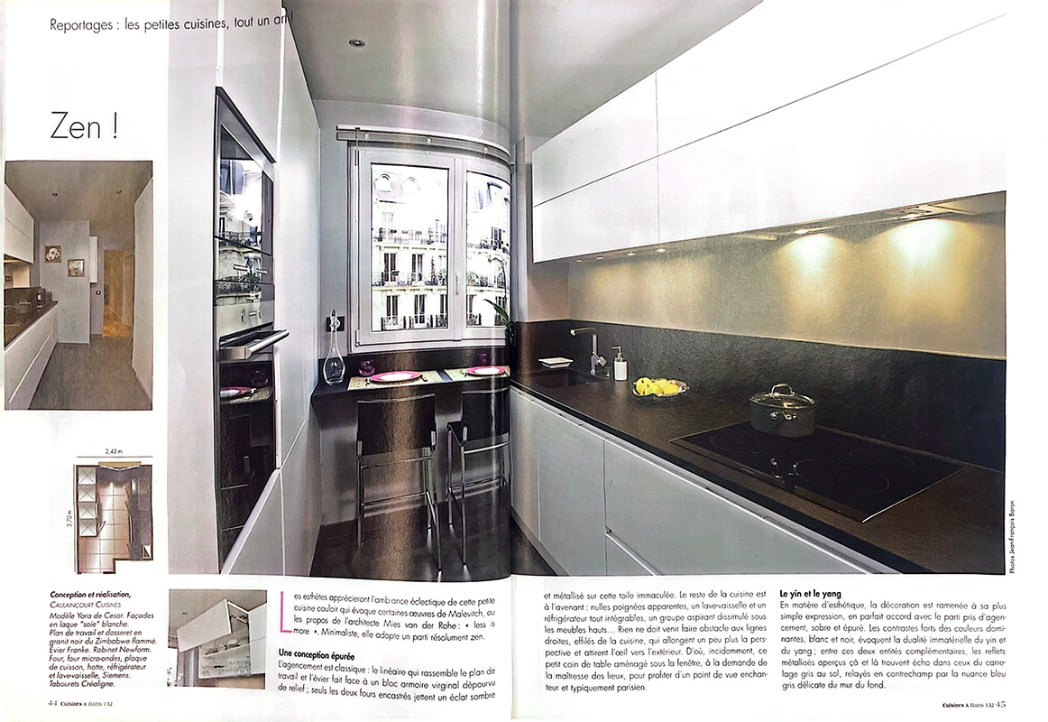 Les cuisines sur mesure Caulaincourt Cuisines dans le magazine Cuisines et bain